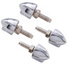 Chrome Bullet Winged Rocket License Plate Frame Fasteners Screws SET OF 4