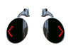 4" CONVEX LED Curved Arm Peep Mirror Turn Signal Outside Rear View Hot Rod Pair