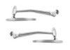 4" STRAIGHT ARM Peep Mirror Outside Rear View Door Frame Hot Street Rat Rod Pair