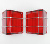 67 1967 Chevy El Camino Red Tail Light Lenses with Stainless Trim New Pair
