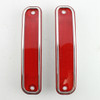 73-80 Chevy Truck RED Rear Bed Fender Marker Light Lenses & Trim Pair