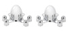 Chrome Spider Bullet Center Wheel Hub Cap 4 LUG x 4-1/2 Bolt Pattern PAIR