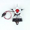 Light Up Red Jewel Vintage Style Safety Star License Plate Topper Hot Rat Rod
