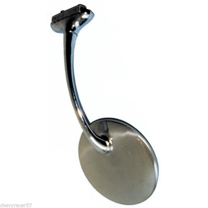 4" Straight Arm Peep Mirrors - Pair - Polished Stainless Steel For Hot Rod / Street Rod