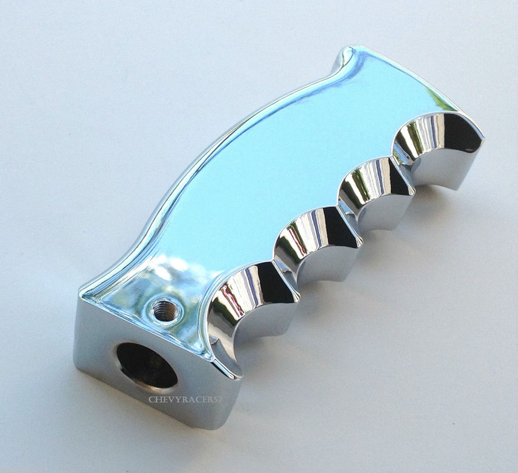Chrome Aluminum Pistol Grip Shifter Handle Knob Column & Floor Shift