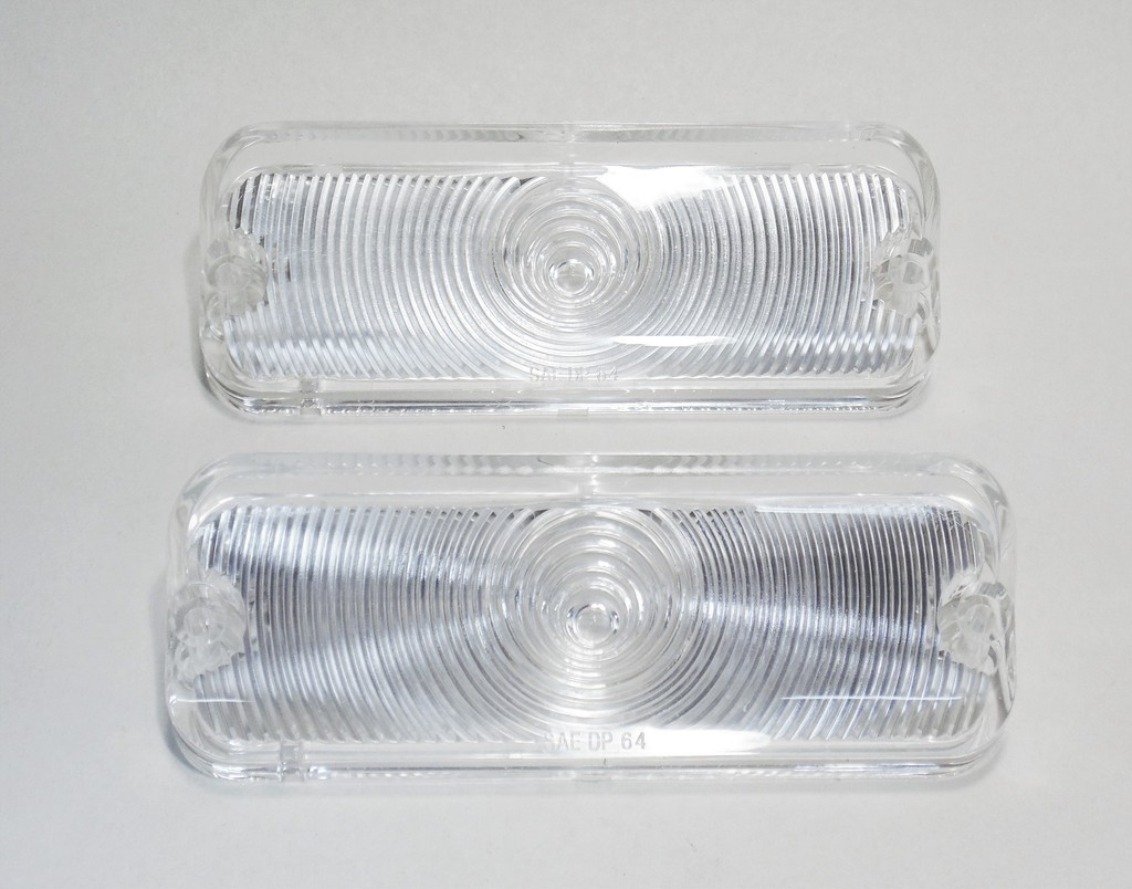 64 Chevy Impala CLEAR Park Turn Signal Lenses Lens New Pair 1964