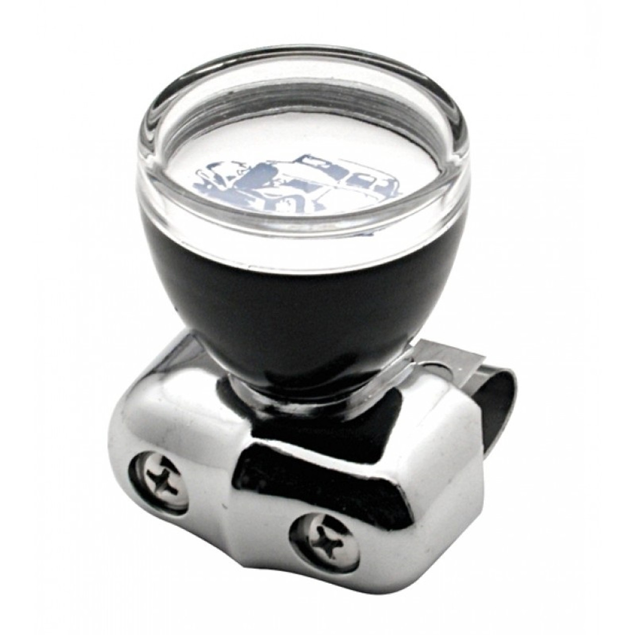 Chrome Black Steering Wheel Spinner Brody Knob Suicide Clear Top