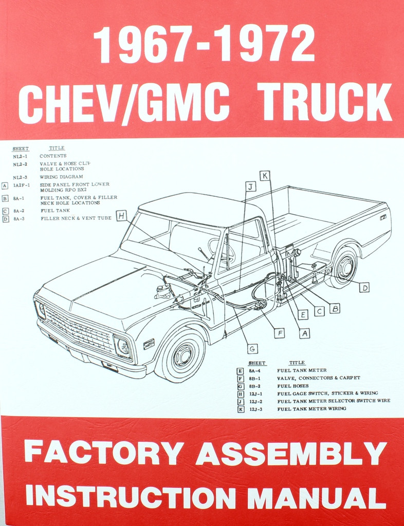 67 68 69 70 71 72 Chevy & GMC TRUCK Factory Assembly Manual Book I5