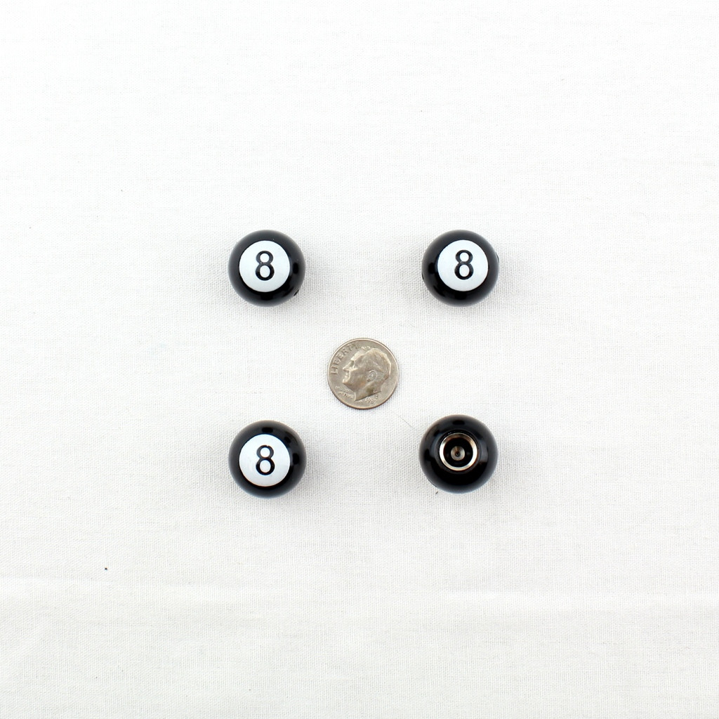 8 Ball Tire Valve Stem Cap Cover Car Truck Hot Rat Rod SET OF 4 I5