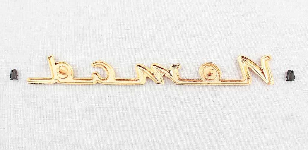 57 Chevy Nomad Gold Lower Tailgate Script Emblem 1957 Chevrolet - I-5 ...