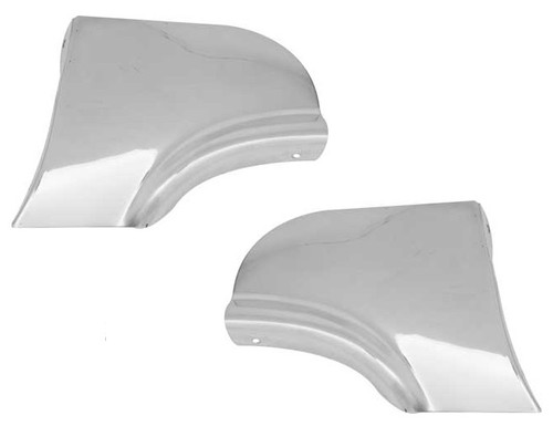 57 Chevy Fender Skirt Stainless Trim Scuff Pads 1957