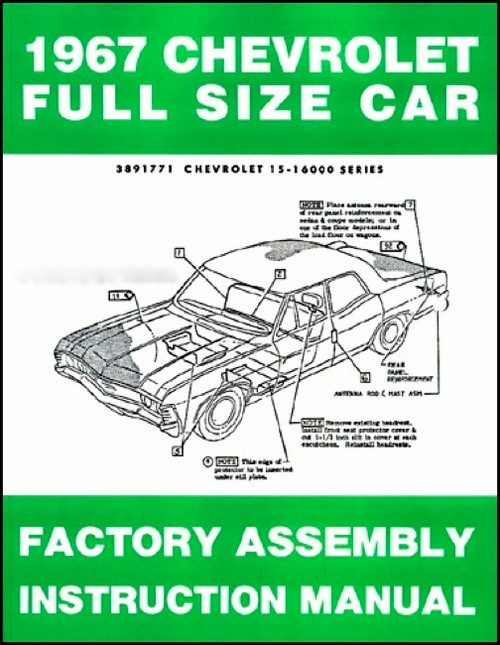 67 1967 Chevy Impala Factory Assembly Manual I 5 Classic Chevy