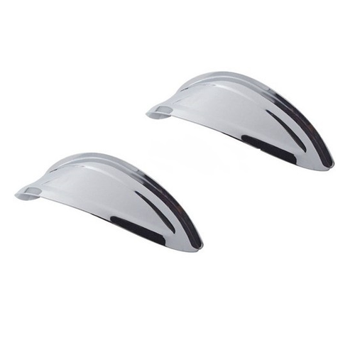 7" Headlight Headlamp Light Bulb Chrome Visors Trim Ring Cover Shield Pair 