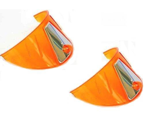 7" Headlight 12V Headlamp Light Bulb Visors Trim Ring Cover Amber Orange Pair