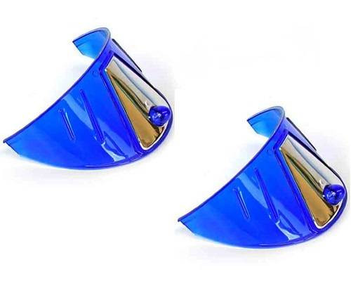 7" Headlight Headlamp Light Bulb Visors Trim Ring Cover Blue W/ Stainless Insert