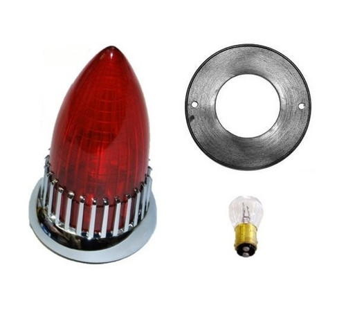 59 1959 Cadillac Tail Light Brake Stop Lamp Red Lens Flat Flush Mount Bezel