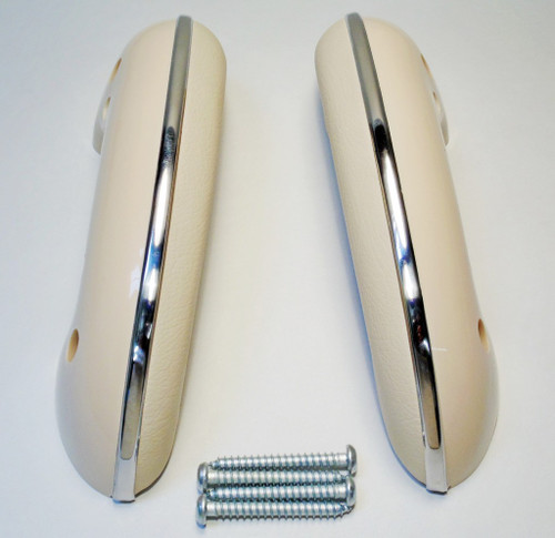 55 56 Chevy 150 210 Front Door Panel Arm Rest Assemblies Beige Tan ...