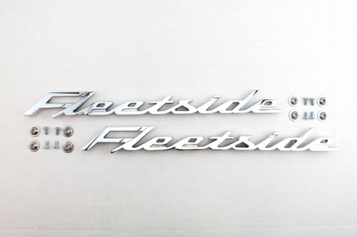 58 59 Chevrolet Chevy Truck FLEETSIDE Chrome Quarter Panel Emblem Pair 1958 1959