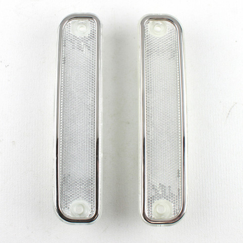 73-80 Chevy Truck Blazer Suburban CLEAR Side Fender Marker Light Lenses & Trim