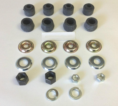 55 56 57 CHEVY REAR SPIRAL SHOCK BUSHINGS & HARDWARE