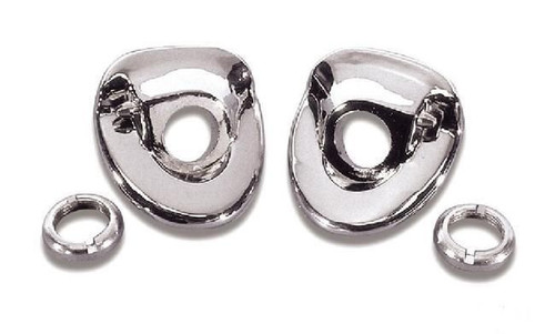 55 56 Chevy Windshield Wiper Chrome Escutcheon Bezels Nuts & Nozzles