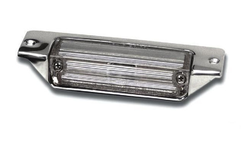 57 1957 Chevy Rear Chrome Bumper License Light Assembly - I-5 Classic Chevy