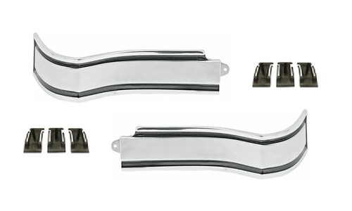 65 1965 Chevy Impala Rear Trunk Cove Corner Wrap Around Moldings New