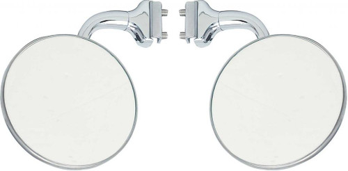 3/" Curved Arm Peep Side Door Mirror Outside Rearview Hot Street Rat Rod Pair