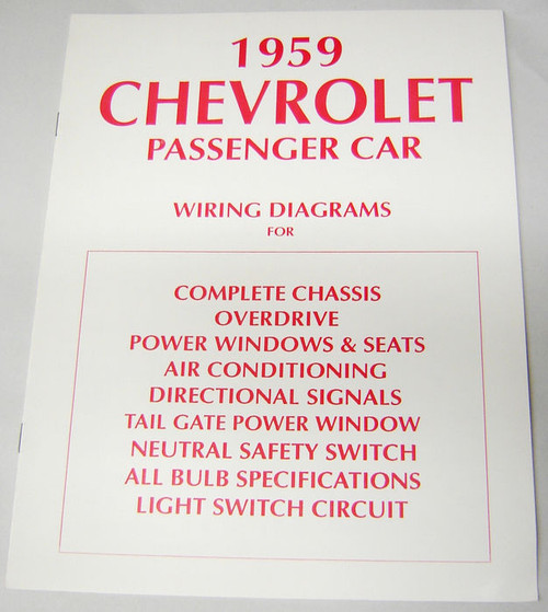 59 Chevy Impala Electrical Wiring Diagram Manual - I-5 Classic Chevy