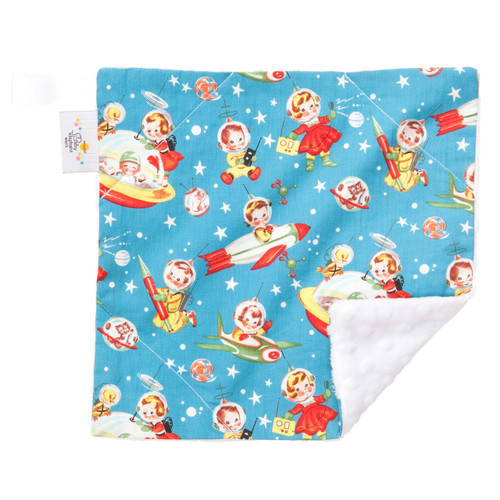 Retro Rockets Mini Baby Blanket (12" x 12")