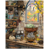 Fantasy artwork of a wizard's work room titled, "Hagrid's Secret."