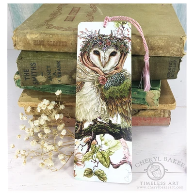 Aveline, Mother of the Woodlands bookmark featuring enchanting woodland fantasy artwork and a decorative tassel.