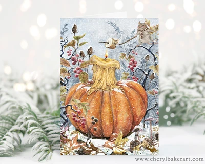 Greeting card featuring Winter Wonderland fantasy artwork, complete with a coordinating envelope.