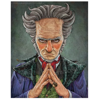 Count Olaf is a professor at the School for Witches and Wizards, carefully hiding his true intentions behind a convincing facade as he quietly pursues his own sinister agenda. Fantasy artwork. 

