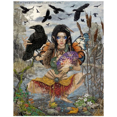 Fantasy fairy artwork titled, "The Dragon's Lost Heir." 