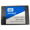 Top view of the Western Digital Blue 250GB 3D NAND 2.5-inch SATA III solid state drive featuring the blue and white WD logo branding.