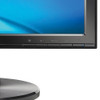 A close-up shot of the lower-right corner of an ASUS VB178T 17-inch LED monitor, highlighting the physical control buttons located on the bottom bezel.

The buttons are rectangular and silver, positioned horizontally. From left to right, the labels printed on the black bezel above the buttons include:

Splendid Video Preset Icon: A small monitor icon.

Left Arrow / Minus (-): For navigation and volume/brightness adjustment.

MENU: To open the on-screen display (OSD).

Right Arrow / Plus (+): For navigation and volume/brightness adjustment.

Power Button: Indicated by a power symbol and a small blue LED indicator light to its left.

A portion of the circular, textured black monitor base is visible in the lower-left foreground, and the screen displays a vibrant blue abstract wallpaper.