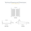 A technical infographic showing the engineering drawings and precise dimensions for the StarTech 2U Universal Vented Rack Shelf (CABSHELFV).

The image contains three distinct schematic views labeled in black text:

Top View
A plan view showing the layout of the ventilation slots across the shelf surface.

Width: 17.4 inches (443 mm).

Front View
A schematic of the shelf's face, showing the mounting brackets and tray profile.

Total Width (including brackets): 19 inches (483 mm).

Tray Width: 18.3 inches (465 mm).

Mounting Hole Spacing: 1.3 inches (32 mm).

Side View
A profile view highlighting the shelf's depth and the height of the rear lip.

Total Depth: 16 inches (406 mm).

Total Height: 3.5 inches (88 mm).

Front Bracket Depth: 3.2 inches (80 mm).

Rear Lip Height: 1.9 inches (48 mm).

The infographic is presented as a clean black-and-white line drawing on a white background, with the title "Technical Drawing and Dimensions" at the top.