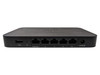 The image cisco-meraki-z3-vpn-firewall-ports.jpg shows the rear interface panel of a black Cisco Meraki Z3 teleworker gateway.

Alt Text Description
Ethernet Ports: The device features five total GbE ports arranged in a row: one labeled Internet 1 (WAN) and four local area network ports numbered 2 through 5.

PoE+ Support: Port 5 is marked with a lightning bolt icon, indicating it is an 802.3at PoE+ port for powering external devices.

USB Connectivity: A single USB port is located on the far left, designed for LTE failover via a cellular modem.

Power & Reset: On the far right is a circular DC power input with polarity diagrams, and a small, recessed reset button is positioned between the USB port and the Ethernet bank.

Design: The unit has a slim, textured black chassis with a low-profile desktop form factor.