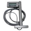 Datalogic 90ACC0522 remote scale display kit featuring a grey single-head digital LCD screen mounted on a vertical counter pole with a wide T-shaped base, shown with its attached coiled grey interface cable.