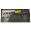 Technical specification sticker and inventory labels on the back panel of a POSBANK APEXA TL terminal, clearly displaying the model information, serial number PCMY231109794, 24V power rating, and an attached yellow IT support sticker.
