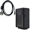 Black Honeywell Vuquest 3320g compact area-imaging scanner shown alongside a looped USB interface connection cable.