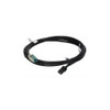 An overview of the NCR 4-Meter PoweredUSB Cable (1432-C478-0040), showing the black 4-meter POS peripheral cable neatly coiled into a loop, displaying the teal 12V PoweredUSB connector on one end and the black 1x8 latching connector on the opposite end against a plain white background.