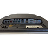 Rear panel view of the Fujitsu TP8AS all-in-one POS terminal showcasing its input/output port layout, including power input, cash drawer port, powered USB ports, standard USB 3.0 and 2.0 ports, serial COM ports, DisplayPort connections, and audio jacks.