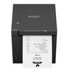 Direct top-down view of the black Epson TM-m30III POS receipt printer showing the front paper discharge slot and control buttons.