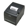 Angled high-angle view of the black Citizen CT-S310II POS receipt printer dispensing a printed receipt from the top cutter slot.