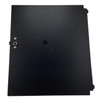 Top-down view of the black metal NCR locking till lid featuring the key lock cylinder and mounting tabs along the edges.