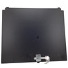 Underside view of the black metal NCR 2181 locking till lid showing the attached latch mechanism and tape-secured metal key.