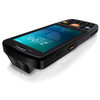 High-angle view of a Datalogic Memor K20 mobile computer resting on a flat surface, showing the top barcode scanner window and side profile controls.