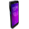 Perspective front view of a black Datalogic Memor 17 full-touch Android PDA featuring an active 6-inch touchscreen display and side trigger key.